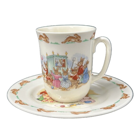 Royal Doulton Bunnykins English Bone China Kids Plate and Cup Mug Set - Picture 2 of 12